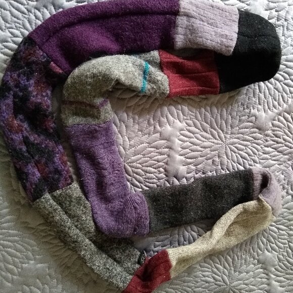 vintage y2k handmade upcycled wool infinity scarf NWOT - Picture 3 of 5